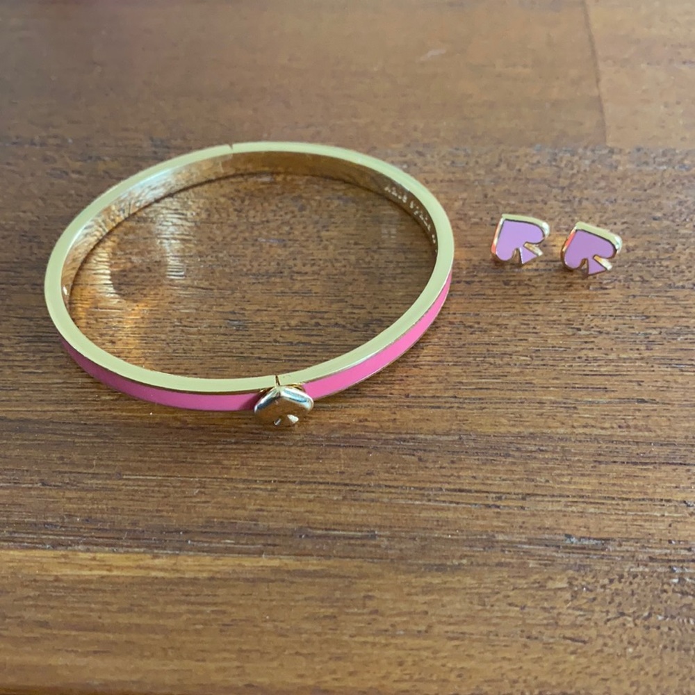 Set of pink Kate Spade Bracelet and Earrings